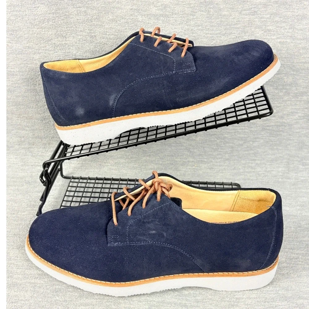 Samuel Hubbard Hubbard Free Derby Shoes Mens 8.5 W Navy Suede Oxford Comfort